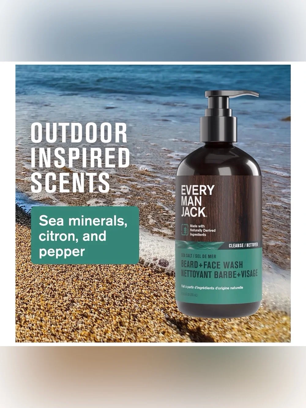 Every Man Jack Sea Salt Beard + Face Wash - Size 6.7fl oz.